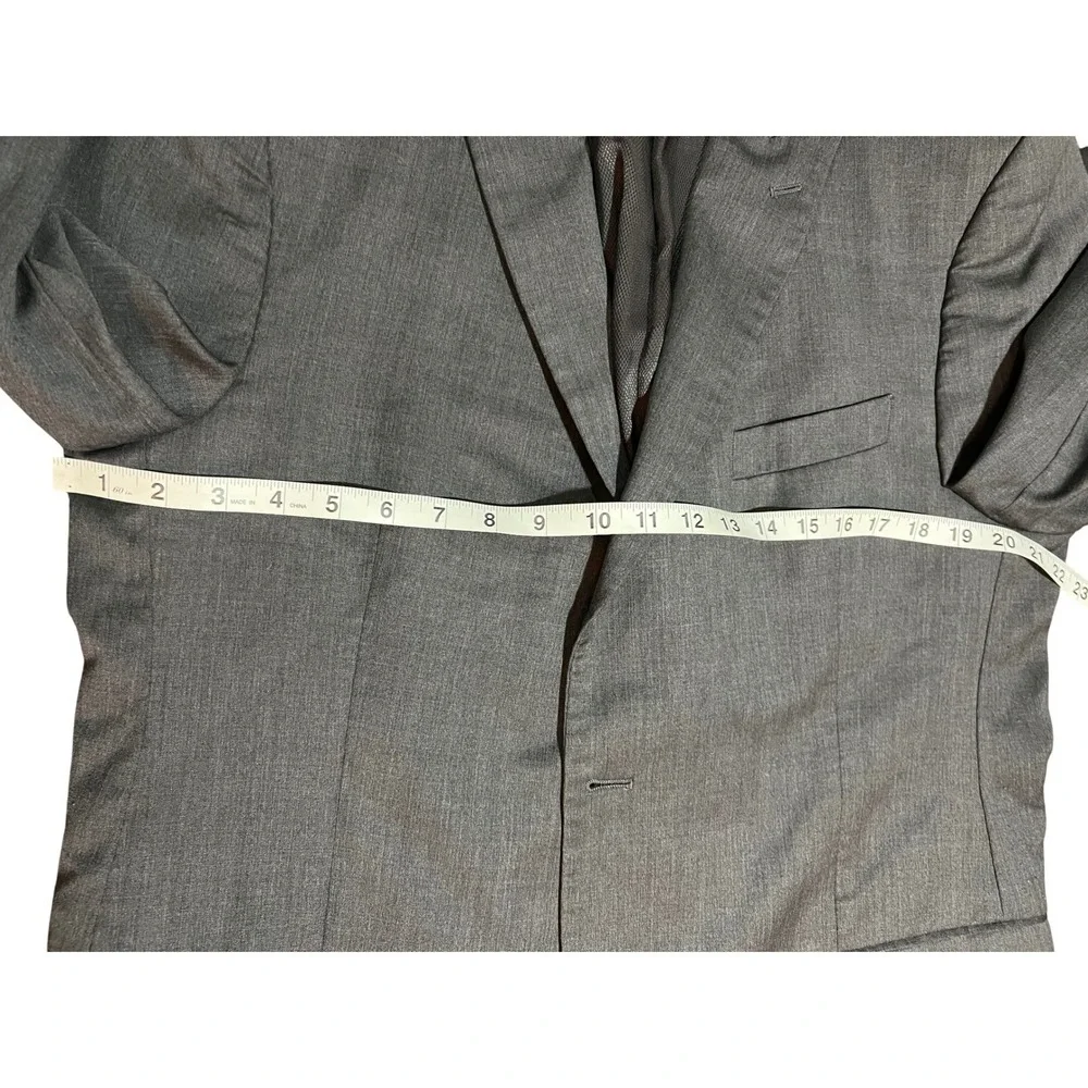 Alfani Mens‎ Grey Two-Button Suit Jacket Blazer Size 40R Notched Lapel Wool Work